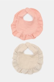 Бавовняні слюнявчики з оборкою 2 pack - різнобарвний
