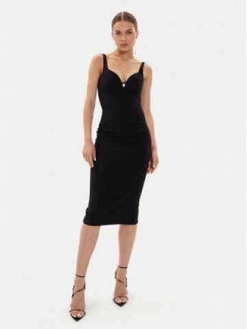 Elisabetta Franchi Коктейльна сукня AB-711-46E2-V360 Чорний Slim Fit Elisabetta Franchi Коктейльна сукня AB-711-46E2-V360 Чорний Slim Fit