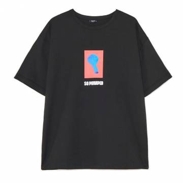 Cropp - Чорна футболка з принтом - чорний Cropp - Чорна футболка з принтом - чорний