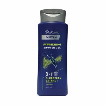 Мужской гель для душа 3 в 1 Melado Men Fresh Shower Gel с экстрактом черники, 500 мл Мужской гель для душа 3 в 1 Melado Men Fresh Shower Gel с экстрактом черники, 500 мл