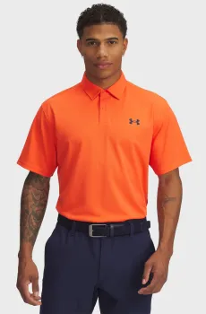 Мужское оранжевое поло UA T2G Pique Polo Оранжевый S Under Armour 1390123-847