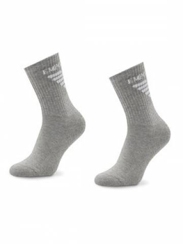 Emporio Armani Набір 2 пар високих жіночих шкарпеток 292303 2F258 00047 Сірий Emporio Armani Набір 2 пар високих жіночих шкарпеток 292303 2F258 00047 Сірий