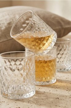 Набір склянок з рельєфним візерунком 4 pack - clear