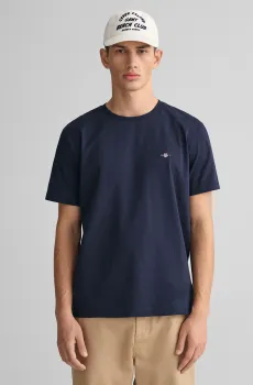 Мужская темно-синяя футболка REG SHIELD SS T-SHIRT Синий XXL Gant 2003184