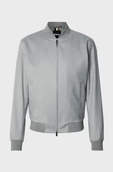 Мужской серый шерстяной бомбер Серый 54 BOSS 50474269;041