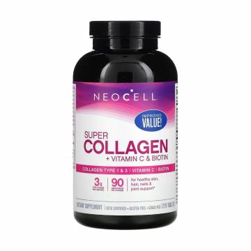 Супер коллаген с витамином C и биотином NeoCell Super Collagen + Vitamin C & Biotin, 270 таблеток Супер коллаген с витамином C и биотином NeoCell Super Collagen + Vitamin C & Biotin, 270 таблеток