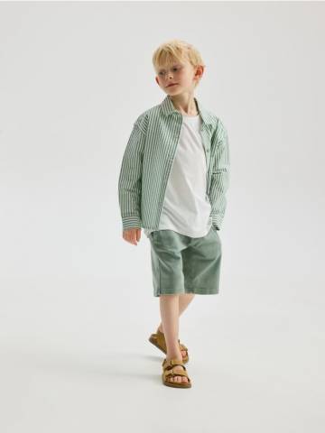 Reserved - Бавовняні бермуди - коричневувато-зелений - 347BF-78X