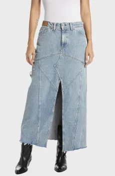 Женская голубая джинсовая юбка Голубой 25 Replay W9933 .000.108 69B