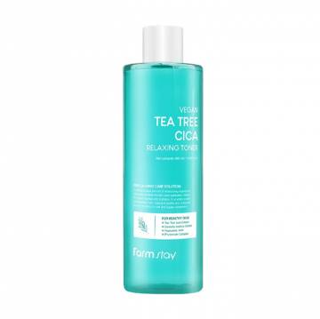 Успокаивающий тоник для лица FarmStay Vegan Tea Tree Cica Relaxing Toner с маслом чайного дерева, 400 мл Успокаивающий тоник для лица FarmStay Vegan Tea Tree Cica Relaxing Toner с маслом чайного дерева, 400 мл