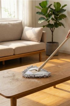 Моп із телескопічною ручкою - бежевий