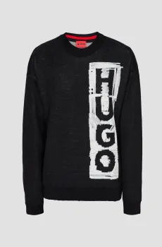 Мужской черный джемпер Черный M HUGO 50492814;001