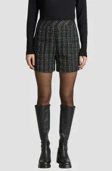 Женские черные твидовые шорты Черный XS Guess W5BD65.W2382;JBLK