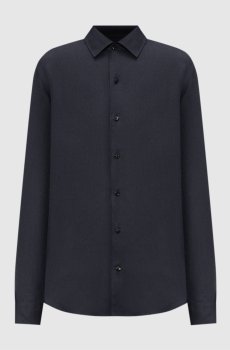 Синяя рубашка из льна