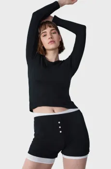 Женский черный лонгслив COLY Черный M Etam 6551346