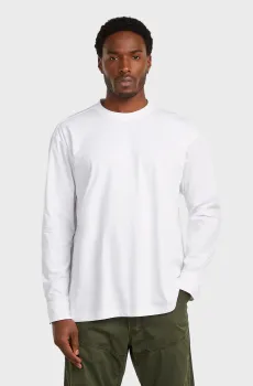 Мужской белый лонгслив relaxed Белый XL G-Star RAW D28768,E385