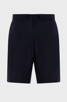 Мужские темно-синие льняные шорты Синий S PRPY PMSHOLESUA001