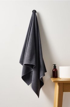 Рушник із жакардовим візерунком - темно-сірий