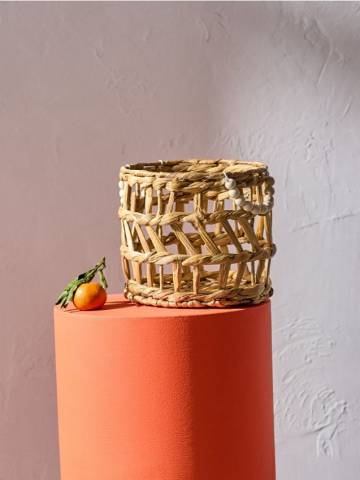 Плетений кошик для зберігання - бежевий