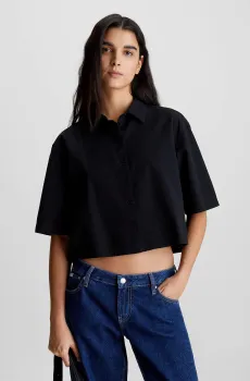 Женская черная рубашка BACK DETAIL SEERSUCKER Черный XL Calvin Klein Jeans J20J223426