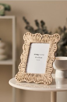 Плетена фоторамка - бежевий