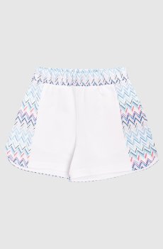 Детские белые шорты в принт