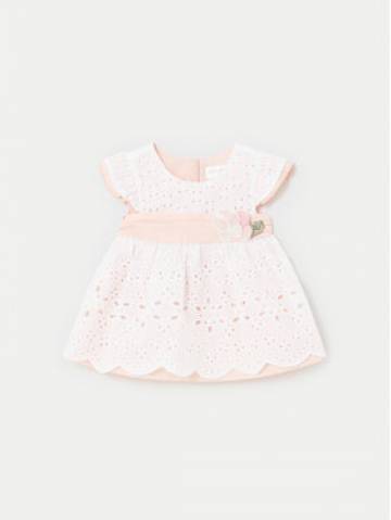 Mayoral Елегантне плаття 1802 Білий Regular Fit