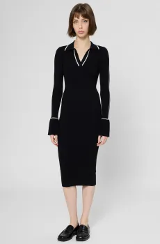 Женское черное платье Черный XS HUGO 50554078;001