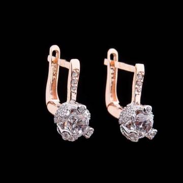 Золотые серьги с фианитами с04127 Золотые серьги с фианитами с04127