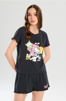 Піжамний комплект із двох предметів Hello Kitty - темно-сірий