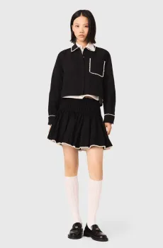 Женская черная плиссированная юбка Черный 38 MAJE MFPJU01584_Black