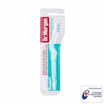 Зубная щетка Dr. Morgen Delicate Whitening средней жесткости, голубая, 1 шт Зубная щетка Dr. Morgen Delicate Whitening средней жесткости, голубая, 1 шт