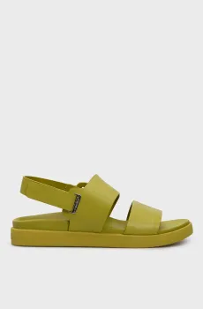 Женские салатовые кожаные сандалии FLAT SANDAL EYELET Салатовый 36 Calvin Klein HW0HW02488