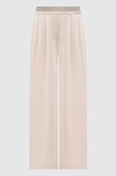 Бежевые брюки с логотипом