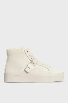 Женские бежевые замшевые хайтопы FLTFRM CUPSOLE HT W/HW SUE WL Бежевый 36 Calvin Klein HW0HW01819