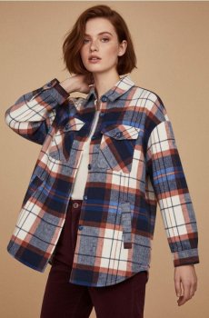 Куртка-сорочка у клітинку - синій