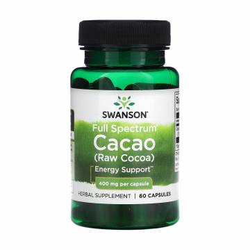 Какао Swanson Full Spectrum Cacao (Raw Cocoa) 400 мг, 60 капсул