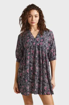 Женское черное платье с узором DARCY Черный XS Pepe Jeans PL953488