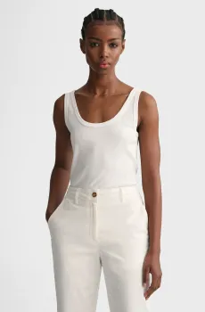 Женская белая майка SLIM RIBBED TANK TOP Белый M Gant 4201409