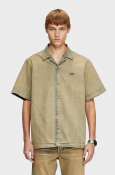 Мужская бежевая джинсовая рубашка D-NABIL-D Бежевый L Diesel A16957 09L49