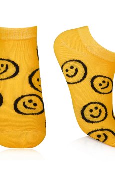 Носки женские AmiGA Смайл, укороченные, желтые, размер 23-25