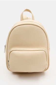 Рюкзак з гладким оздобленням - кремовий