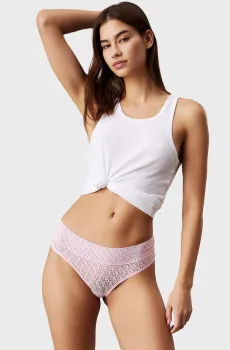 Женские розовые трусики с узором BRAZILIAN Розовый L Calvin Klein LV00QD5284