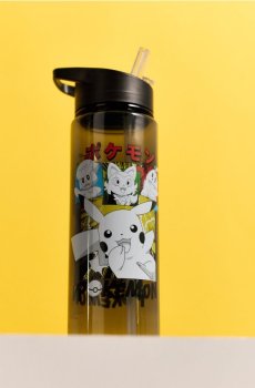 Пляшка для води з ручкою та соломинкою Pokémon - різнобарвний
