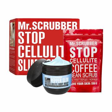 Антицеллюлитный набор Mr.Scrubber Stop Cellulite Cold (холодное обертывание для тела, 250 г + скраб для тела, 200 г) Антицеллюлитный набор Mr.Scrubber Stop Cellulite Cold (холодное обертывание для тела, 250 г + скраб для тела, 200 г)