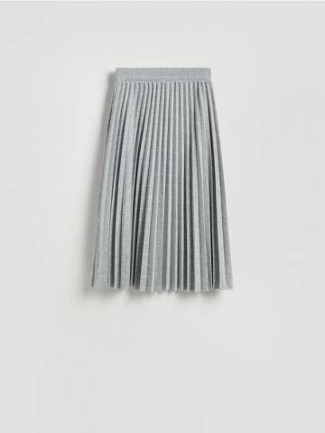 Reserved - Плісирована картата спідниця - темно-сірий - YS817-90M