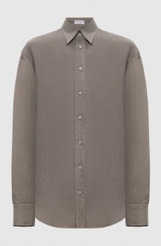 Серая рубашка из льна