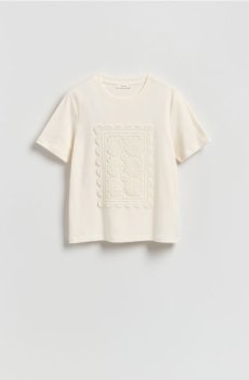 Reserved - Футболка з вишивкою - кремовий - 293HT-01X
