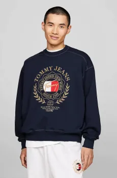 Мужской темно-синий свитшот TJM BXY PRP EXPLR LUXE CREW EXT Синий M Tommy Jeans DM0DM19243