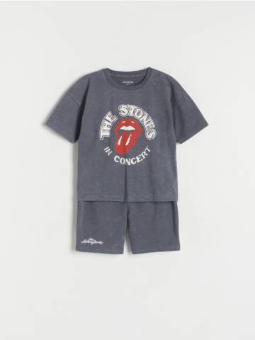 Reserved - Бавовняний комплект The Rolling Stones - темно-сірий - 949EG-90X Reserved - Бавовняний комплект The Rolling Stones - темно-сірий - 949EG-90X