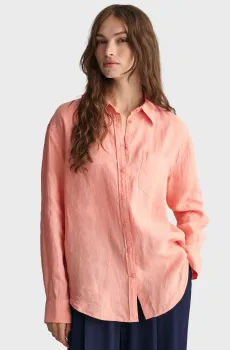Женская коралловая льняная рубашка REL LINEN Коралловый 36 Gant 4300319